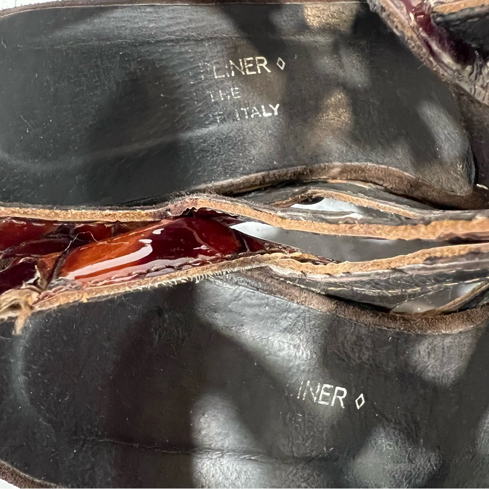 Donald J Pliner Women’s Sz 7 Tortoise Shell Platform Wedge Made in Italy - Picture 5 of 16
